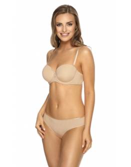 VΙΑΝΙΑ Carola Γυναικείο Σουτιέν μπέζ strapless με μπανέλα και ελαφρά ενισχυση Cup D 211414