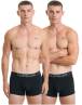 Walk Ανδρικό Βαμβακερό μπόξερ με άνοιγμα στο μπροστινό μέρος (2 τμχ.) Μαύρο-Μαύρο W1758-1_0202