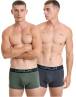 Walk Ανδρικό Βαμβακερό μπόξερ με άνοιγμα στο μπροστινό μέρος (2 τμχ.) Χακί-Ανθρακί W1758-1_2408