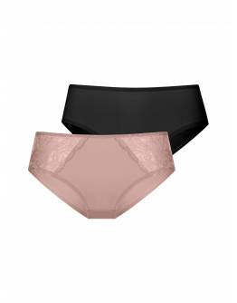 DORINA ΓΥΝΑΙΚΕΙΟ ΣΛΙΠ NADIA-2TEM HIPSTER CLASSIC FXHI0001LA172-2X0428 ROSE/NOIR