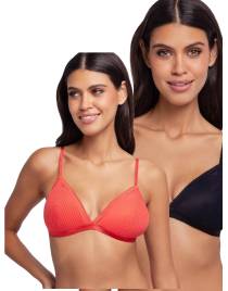 DORINA LAMINA-2ΤΕΜ ΓΥΜΝΑΙΚΕΙΑ BRALETTE FULL CUP | ΕΛΑΦΡΑ ΕΝΙΣΧΥΣΗ | WIRELESS FXBR0048LA077-2X0464 CORAIL/NOIR