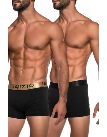 INIZIO ΑΝΔΡΙΚΟ BOXER ΜΕ ΕΞΩΤΕΡΙΚΟ ΜΕΤΑΛΙΖΕ ΛΑΣΤΙΧΟ 2 PACK ΜΑΥΡΟ/ΧΡΥΣΟ 4403