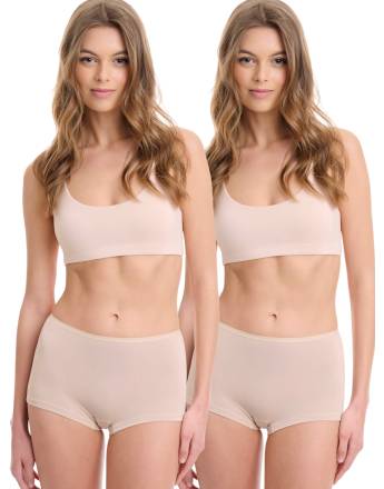 Walk Σλιπ μπόξερ/σορτσάκι από bamboo (2 τμχ.) Μπεζ - Μπεζ W2034_1919