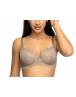 VIANIA Ava Γυναικείο Σουτιέν με μπανέλα, και ελαφρά ενίσχυση και δαντέλα, Cup C-D 224480 Μαύρο - Μπεζ-STONE