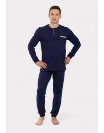 Nina Club Πιτζάμα ανδρική βαμβακερή Basic NC760-24 Μπλε AW2025-26