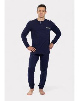 Nina Club Πιτζάμα ανδρική βαμβακερή Basic NC760-24 Μπλε AW2025-26