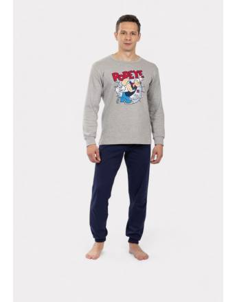 Nina Club Πιτζάμα ανδρική Popeye NCM26704 Γκρι AW2025-26