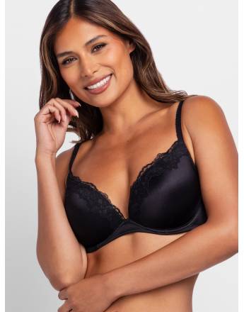 DORINA ORIGINS SHINY ΓΥΝΑΙΚΕΙΟ ΣΟΥΤΙΕΝ MICRO PUSH UP PLUNGE BRA CUP B-D FXPG0053MI127-BK0001 Μαύρο