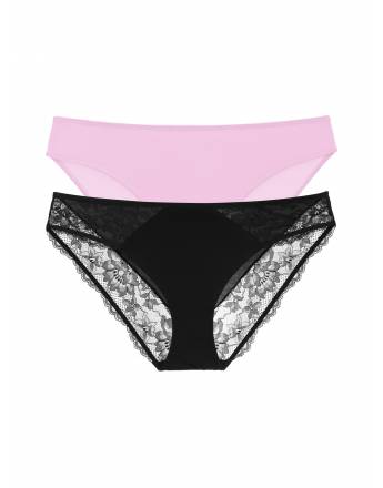 DORINA WILLA ΓΥΝΑΙΚΕΙΟ SLIP 2ΤΕΜ. BRIEF FXBF0053LA182-2X0490 BLACK/PINK