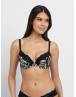 DORINA ORIGINS PRINT ΣΟΥΤΙΕΝ PADDED PUSH UP PLUNGE BRA CUP-B FXPG0054MI127-BK0097 BLACK