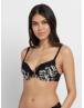 DORINA ORIGINS PRINT ΣΟΥΤΙΕΝ PADDED PUSH UP PLUNGE BRA CUP-B FXPG0054MI127-BK0097 BLACK