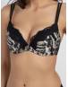 DORINA ORIGINS PRINT ΣΟΥΤΙΕΝ PADDED PUSH UP PLUNGE BRA CUP-B FXPG0054MI127-BK0097 BLACK