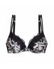 DORINA ORIGINS PRINT ΣΟΥΤΙΕΝ PADDED PUSH UP PLUNGE BRA CUP-B FXPG0054MI127-BK0097 BLACK