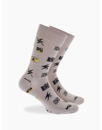 Walk Κάλτσες από bamboo με σχέδιο camera Γκρι ανοικτό W304-46_13