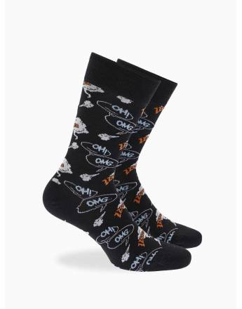 Walk Βαμβακερές κάλτσες με σχέδιο pop art Μαύρο W1064-34_02