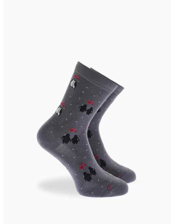 Walk Γυναικείες Κάλτσες από bamboo με σχέδιο penguins Γκρι σκούρο W331-14_10