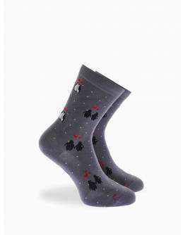 Walk Γυναικείες Κάλτσες από bamboo με σχέδιο penguins Γκρι σκούρο W331-14_10