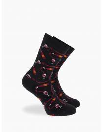 Walk Γυναικείες Βαμβακερές κάλτσες με σχέδιο wine Μαύρο W132-9_02