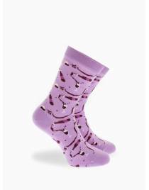 Walk Γυναικείες Βαμβακερές κάλτσες με σχέδιο wine Λιλά W132-9_30