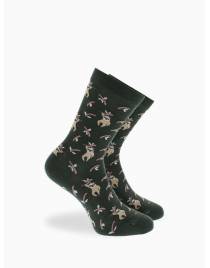 Walk Γυναικείες Βαμβακερές κάλτσες με σχέδιο sloth Πράσινο σκούρο W132-10_40