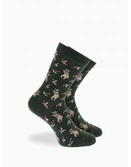 Walk Γυναικείες Βαμβακερές κάλτσες με σχέδιο sloth Πράσινο σκούρο W132-10_40