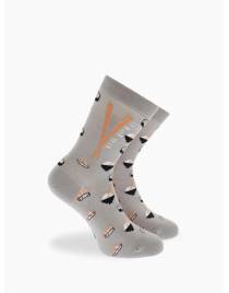 Walk Γυναικείες Βαμβακερές κάλτσες με σχέδιο sushi Γκρι ανοικτό W132-11_13