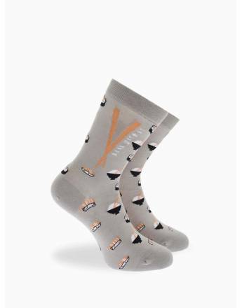 Walk Γυναικείες Βαμβακερές κάλτσες με σχέδιο sushi Γκρι ανοικτό W132-11_13