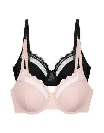 DORINA JANA ΓΥΝΑΙΚΕΙΟ ΣΟΥΤΙΕΝ 2ΤΕΜ ΧΩΡΙΣ ΕΝΙΣΧΥΣΗ ΜΕ ΜΠΑΝΕΛΑ CUP-F FXWB0115ME033-2X0202 PINK/BLACK