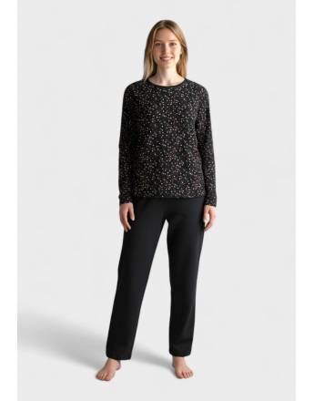 Cherry Underwear Γυναικεία Βαμβακερή Πιτζάμα Sweetheart Dreams CHR262620 Μαύρο