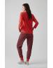 MINERVA Joy Εμπριμέ Γυναικεία Πιτζάμα 90-52618 Κόκκινο