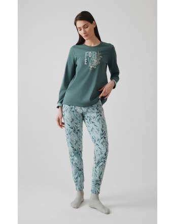 MINERVA Naturally Γυναικεία Πιτζάμα 90-52639 GREEN BALSAM