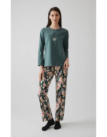 MINERVA Abstract Floral Γυναικεία Πιτζάμα 90-52632-873 GREEN BALSAM