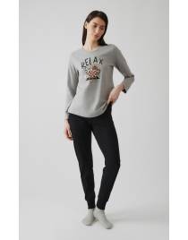 MINERVA Relax Γυναικεία Πυτζάμα 90-52617-23 ΓΚΡΙ ΜΕΛ.