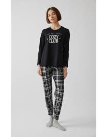 MINERVA Cosy Club Γυναικεία Πιτζάμα 90-52601-45 Μαύρο