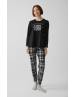 MINERVA Cosy Club Γυναικεία Πιτζάμα 90-52601-45 Μαύρο