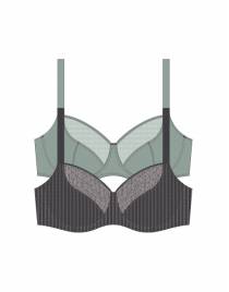 DORINA MADISON ΓΥΝΑΙΚΕΙΟ ΣΟΥΤΙΕΝ 2ΤΕΜ. ΧΩΡΙΣ ΕΝΙΣΧΥΣΗ ΚΑΙ ΜΠΑΝΕΛΑ CUP D-F FXWB0001ME018-2X0506 GREY/GREEN