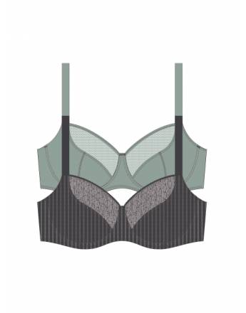 DORINA MADISON ΓΥΝΑΙΚΕΙΟ ΣΟΥΤΙΕΝ 2ΤΕΜ. ΧΩΡΙΣ ΕΝΙΣΧΥΣΗ ΚΑΙ ΜΠΑΝΕΛΑ CUP D-F FXWB0001ME018-2X0506 GREY/GREEN