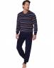 Pastunette Navy Nights Ανδρική Πιτζάμα πετσετέ ριγέ 122252-518-1-520 Μπλε