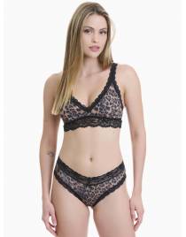 Walk Γυναικειο Slip Brazilian hipster από δαντέλα και microfiber Multicolor W2040_MULTI