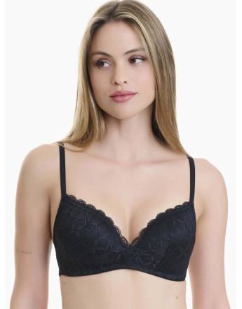 Walk Γυναικείο Σουτιέν από δαντέλα χωρίς μπανέλα, με ελαφριά ενίσχυση Μαύρο W2242_02