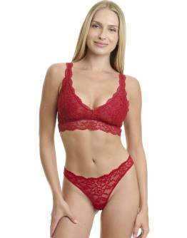 Walk Γυναικείο Brazilian σλιπ από δαντέλα και microfiber Κόκκινο σκούρο W2042_44