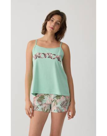 MINERVA Tropical Αμάνικη Μπριτέλα Γυναικεία Πιτζάμα 90-53256-242 MINT SS2026