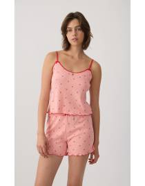 Cherries Pointelle Αμάνικη Μπριτέλα Γυναικεία Πιτζάμα 90-53201-369 PEACH-RED CHERRIES SS2026