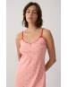 MINERVA Cherries Pointelle Γυναικεία Αμάνικη Μπριτέλα Νυχτικιά 90-53202-369 PEACH-RED CHERRIES SS2026