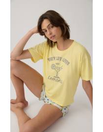 MINERVA Lemon Γυναικεία Κοντομάνικη Πυτζάμα 90-53222-323 ΚΙΤΡΙΝΟ SS2026