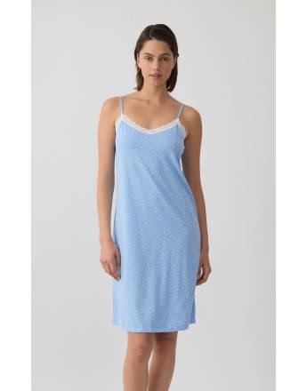 MINERVA Multi Dots Γυναικεία Αμάνικη Μπριτέλα Νυχτικιά 90-53226-361 CIEL/PINK-ECRU DOTS SS2026