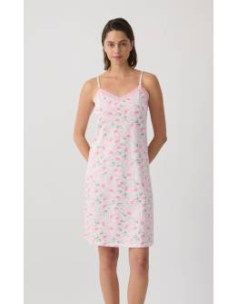 MINERVA Tulips Γυναικεία Αμάνικη Μπριτέλα Νυχτικιά 90-53236-366 ECRU-PINK TULIPS SS2026