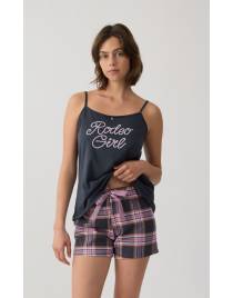 MINERVA Rodeo Girl Αμάνικη Μπριτέλα Γυναικεία Πιτζάμα 90-53239-706 ΑΝΘΡΑΚΙ SS2026