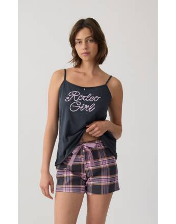 MINERVA Rodeo Girl Αμάνικη Μπριτέλα Γυναικεία Πιτζάμα 90-53239-706 ΑΝΘΡΑΚΙ SS2026