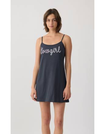 MINERVA Rodeo Girl Γυναικεία Αμάνικη Μπριτέλα Νυχτικιά 90-53241-706 ΑΝΘΡΑΚΙ SS2026